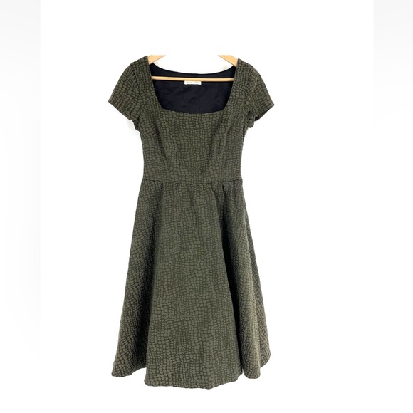 Paper Crown Anthropology Whimsigoth Textured Jacquard Dress w/ Tulle Underskirt - Picture 3 of 7